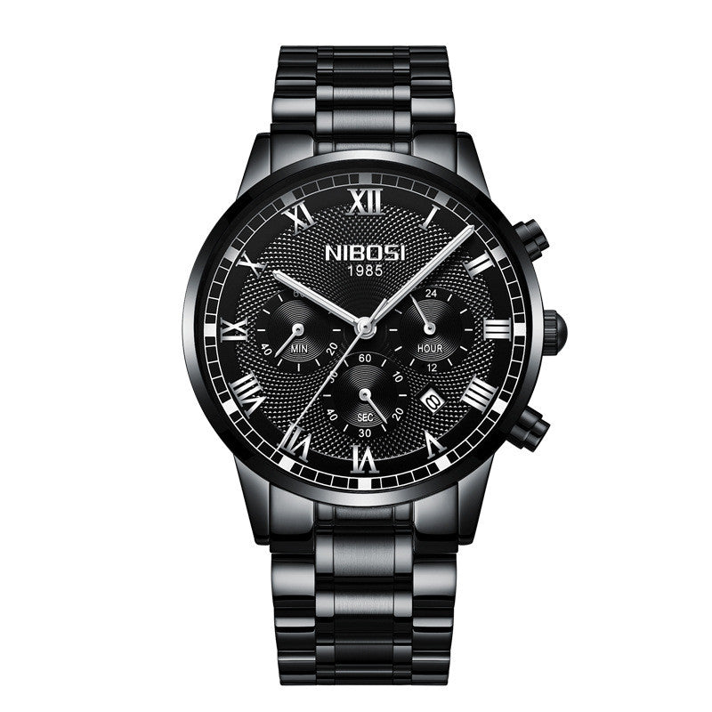 Multi Function Waterproof Steel Band Watch