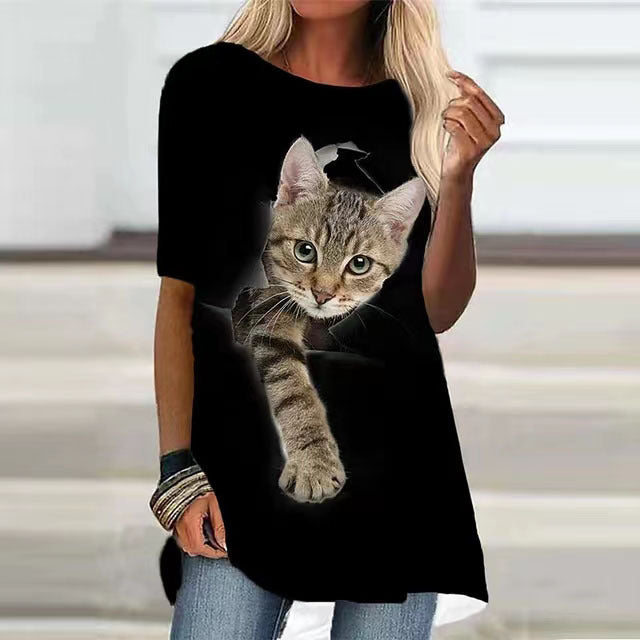 Fashion Women's Short Sleeve Digital Printing