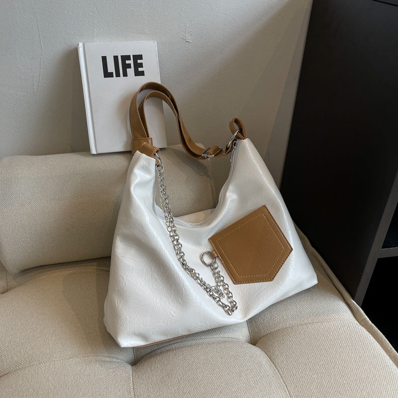 Women's Fashion Simple Zipper Chain Shoulder Bag