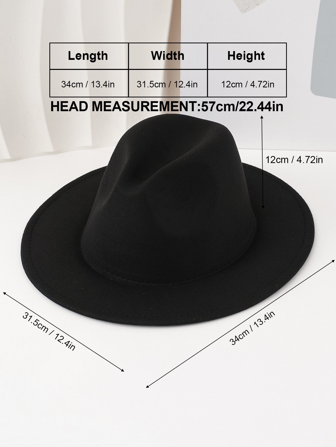 Cross-border Flat Dome Australian Pure Wool Felt Hat