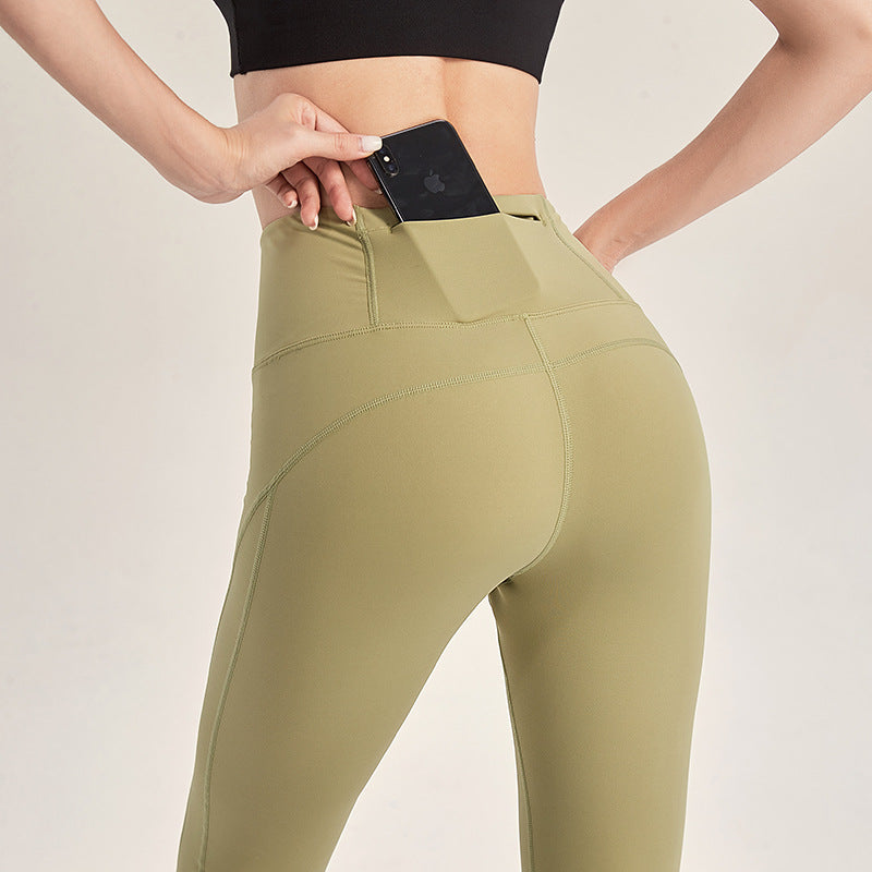 High Waist Pocket Peach Buttocks Quick-drying High Stretch Yoga Pants