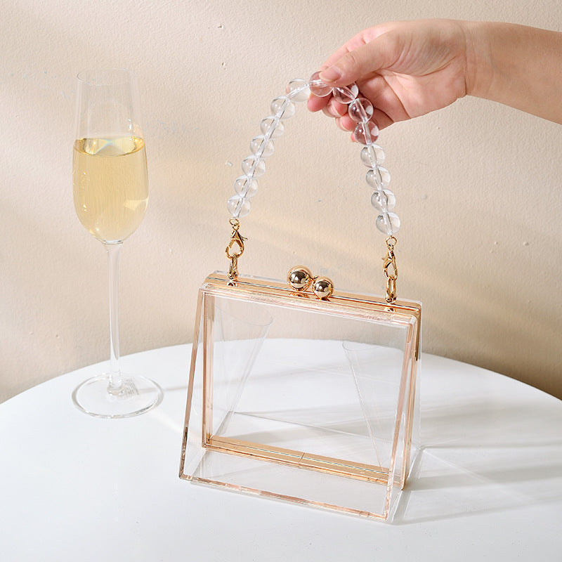 Removable Chain Women's Portable Acrylic Transparent Bag