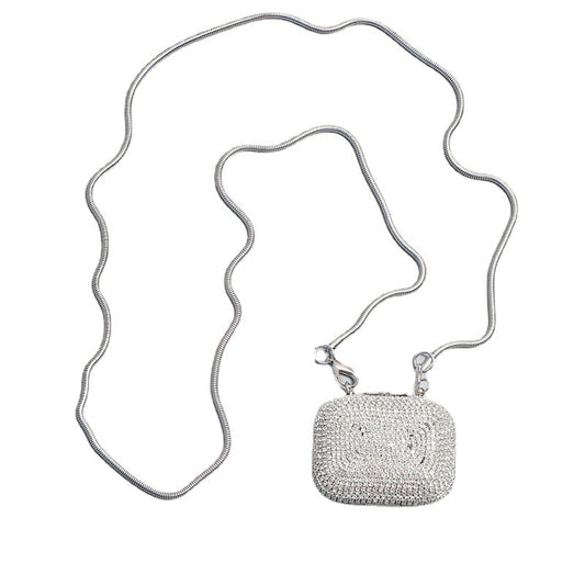 Crossbody Rhinestone Disco Women's Bag With Diamonds