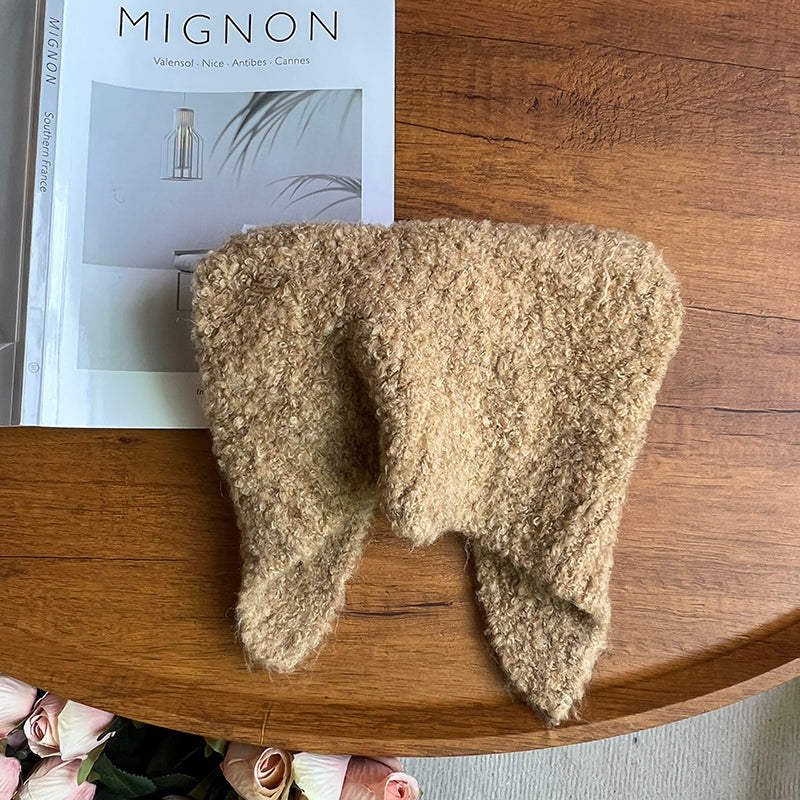 Warm Ear Protection Wool Blended Bear Ear Knitted Hat