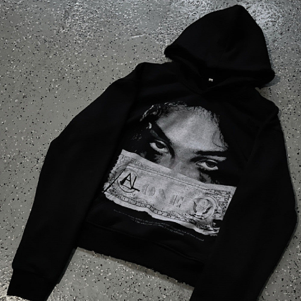 Dame sweatshirt med personligt mørkt print