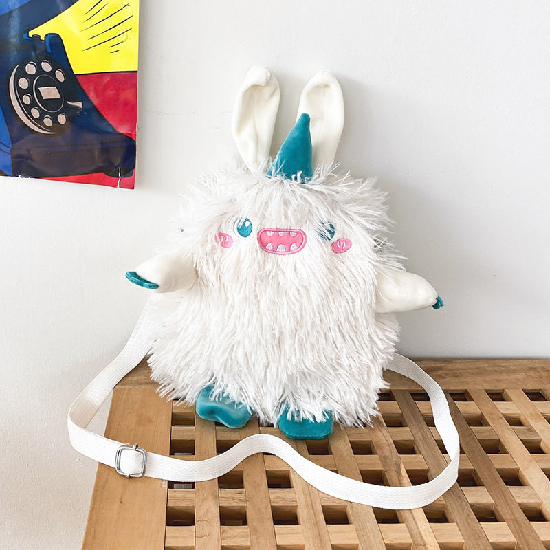 New Cute Cute Funny Personality Plush Embroidered Messenger Bag