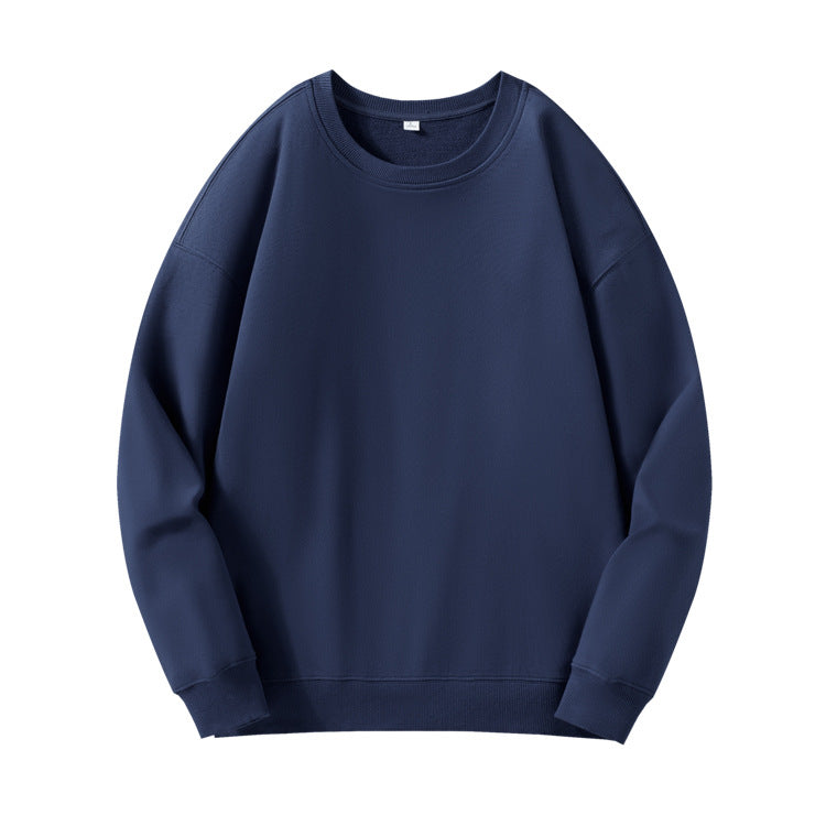 Rundhalset Sweater Kamgarnsjersey til mænd Med Droppede Skuldre Pullover