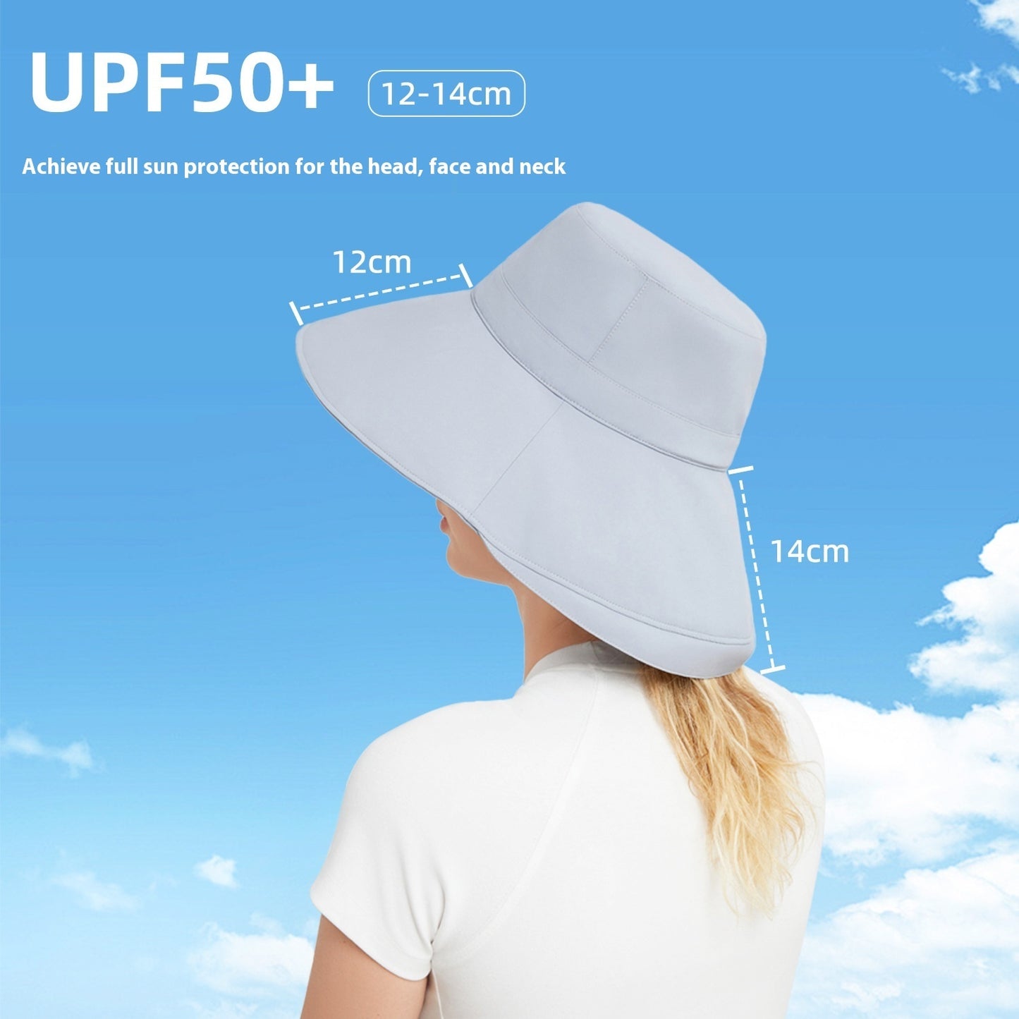 Spring And Summer New Cool UV Bucket Hat Women's Big Brim UV-proof Outdoor Sunshade Folding