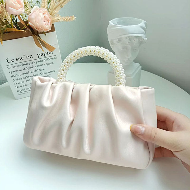 Women's Fashion Temperament Pearl Hand-carried Single Shoulder Crossbody Bag