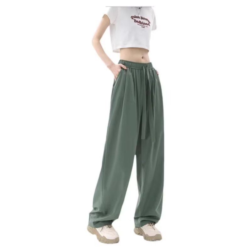 Quick-drying Ice Silk Wide-leg Retro Sports Casual Pants
