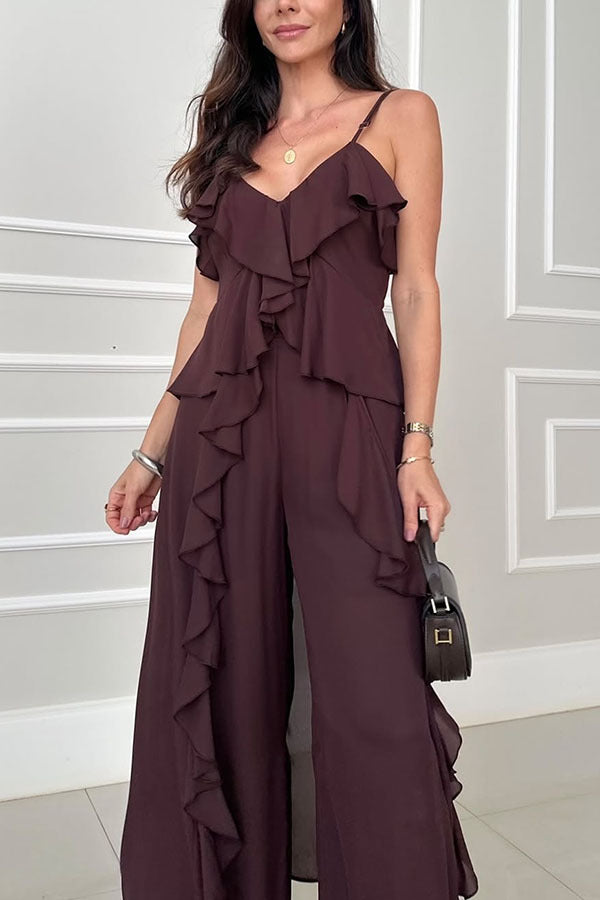 Women's Solid Color Top And Straight Pants Two-piece Set