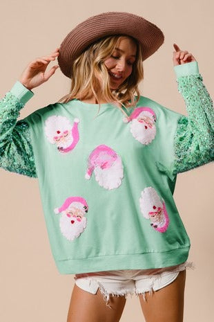 Women's Sequins Padded Top Christmas