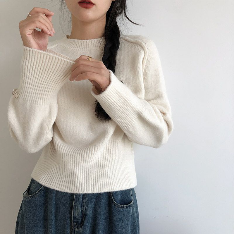 Efterår All-matching Lazy Style Pullover Striktrøje