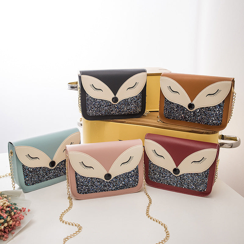 Fashion Contrast Sequins Small Square Bag Lady