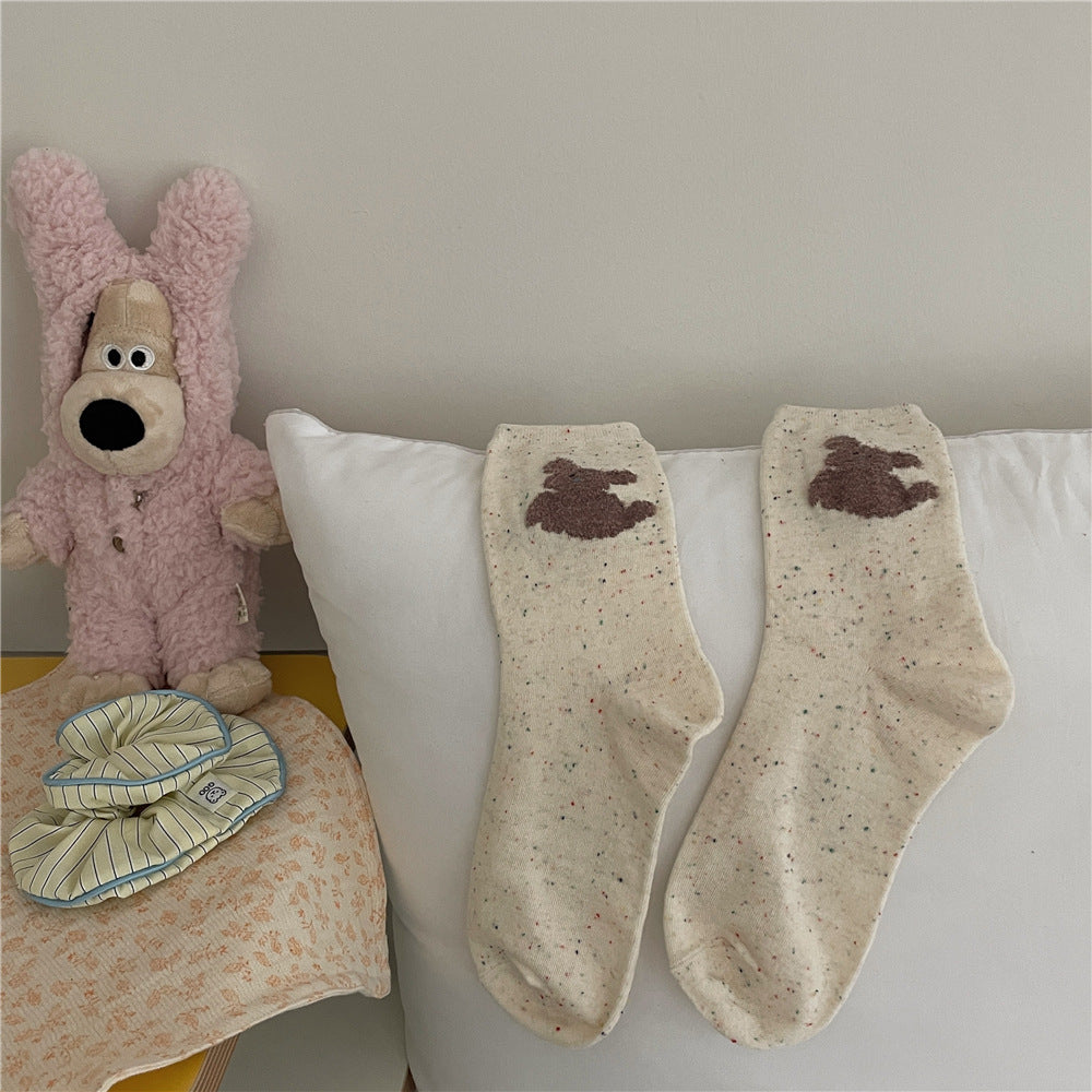 Cloud Dog Cute Girls Mid-calf Length Socks