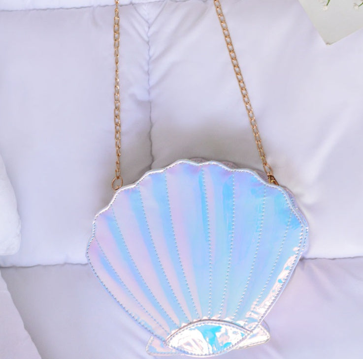 Summer Japanese Harajuku Scallop Crossbody Shoulder Bag Laser Powder Purple Gradient