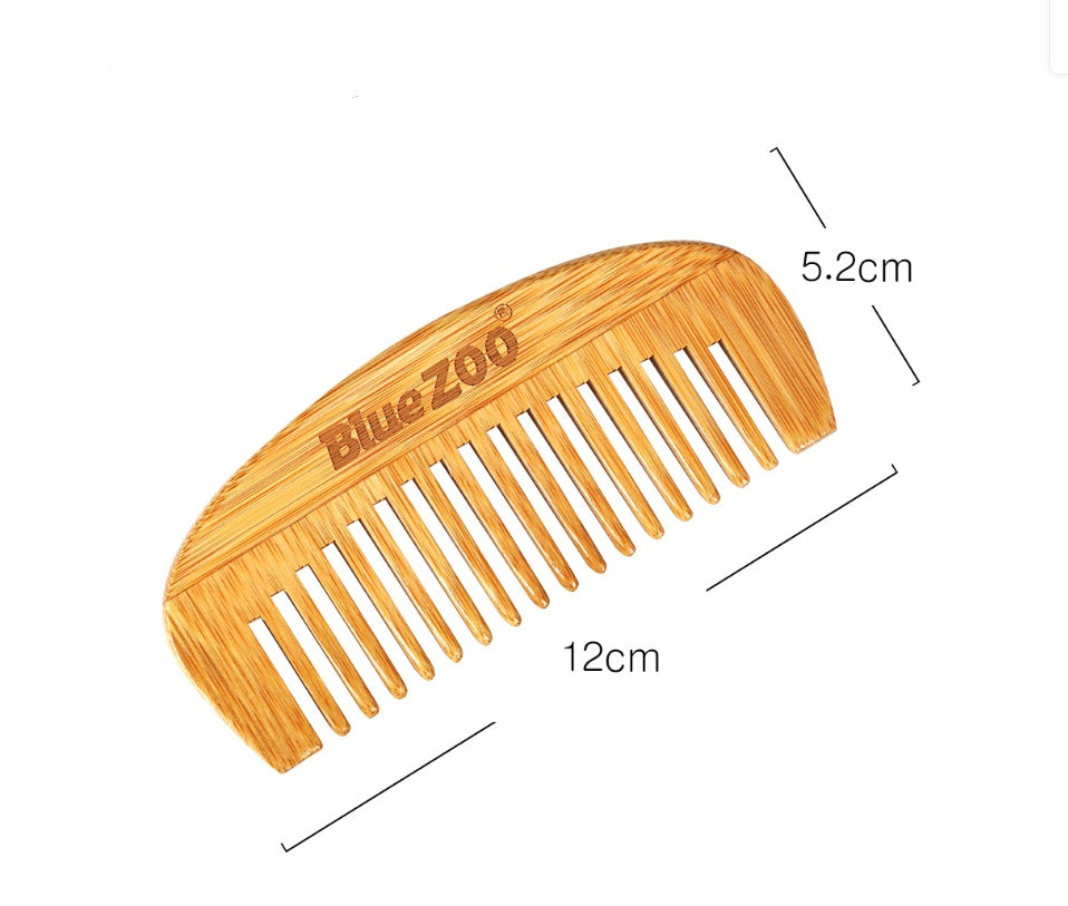 Naturlig bambustræ hårkam massage hovedbund antistatisk herrekam 12x5,2 cm damehårstylingredskab hovedmeridian massagekam