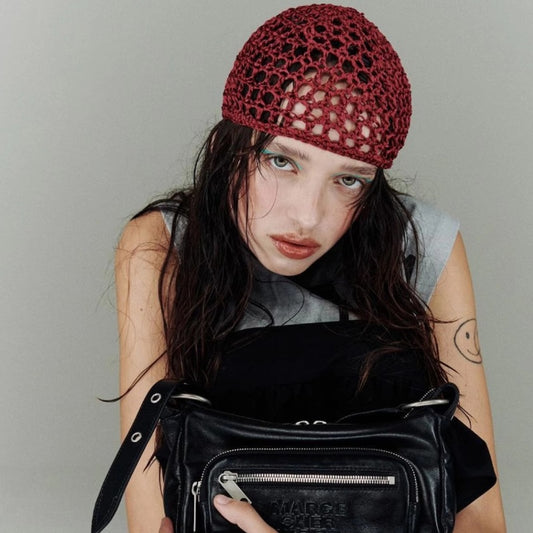 Handmade Hook Thread Hollow-out Pullover Mesh Cap Fashionable Weaving