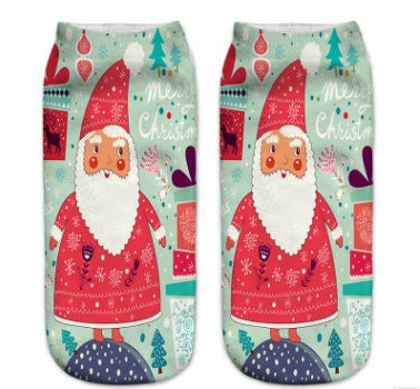 3D Printed Christmas Low Cut Ankle Sport Socks