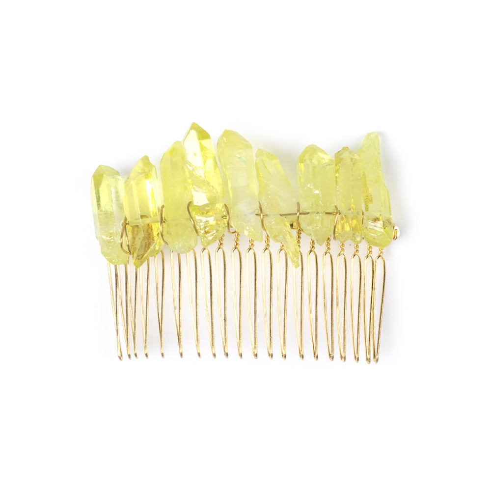 Handmade iron wire wound natural stone hairpin