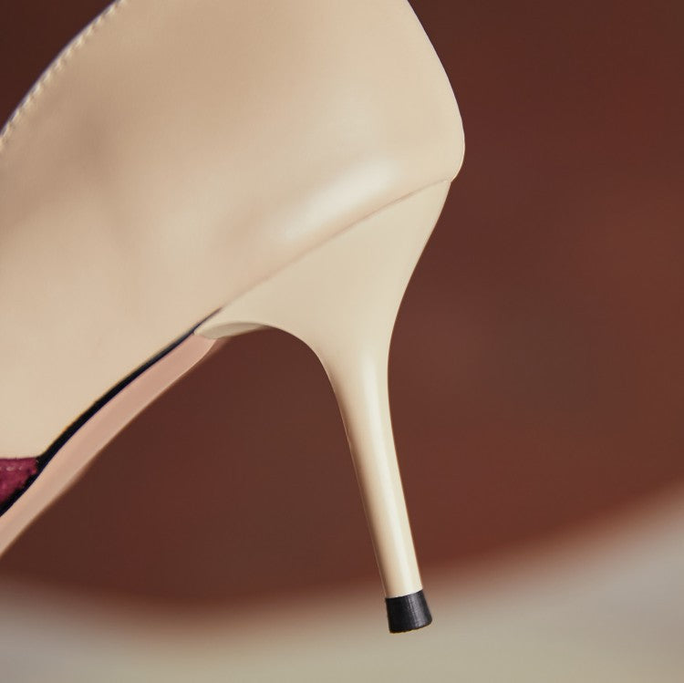 Commuter High Heels Women's Pointed-toe Colorblock Shallow Mouth