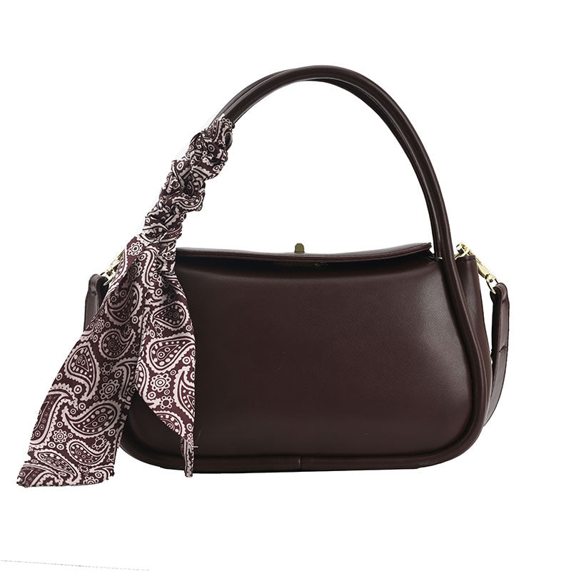 Pure Color Silk Scarf Printed Trendy Handbags