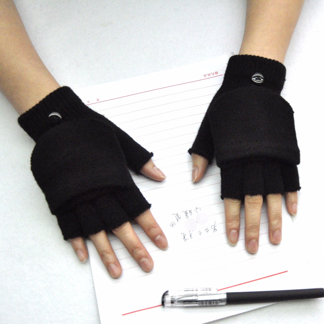 Five-finger Wool Knitted Student Writing Gloves
