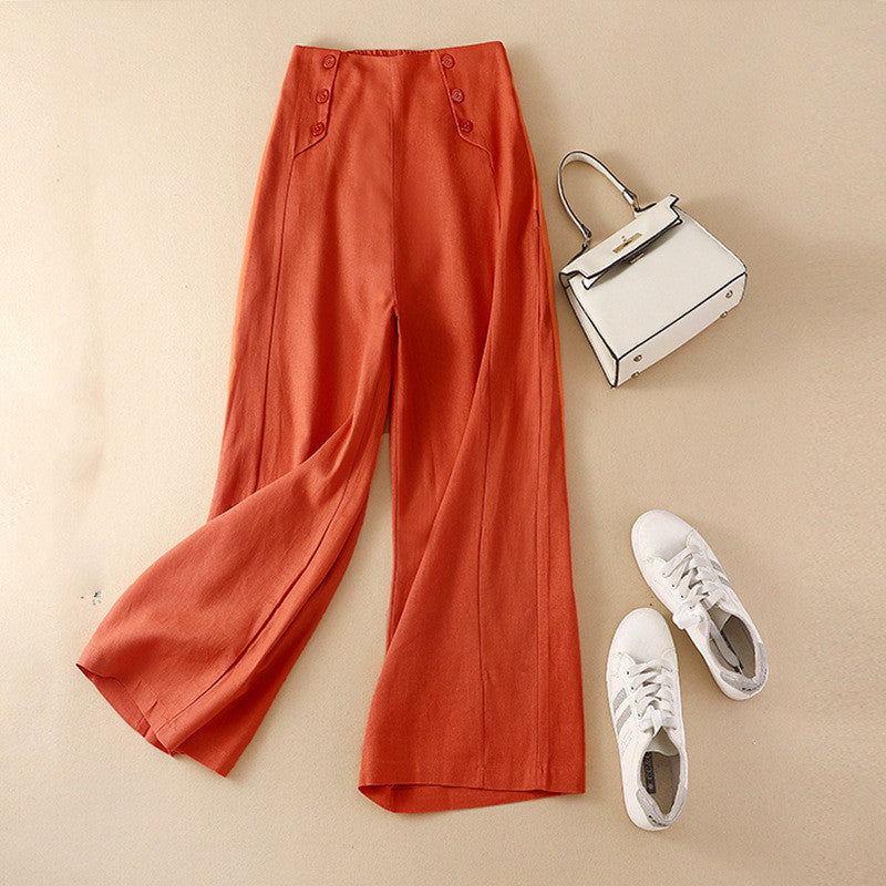 Drape High Waist Casual Straight Pants Children