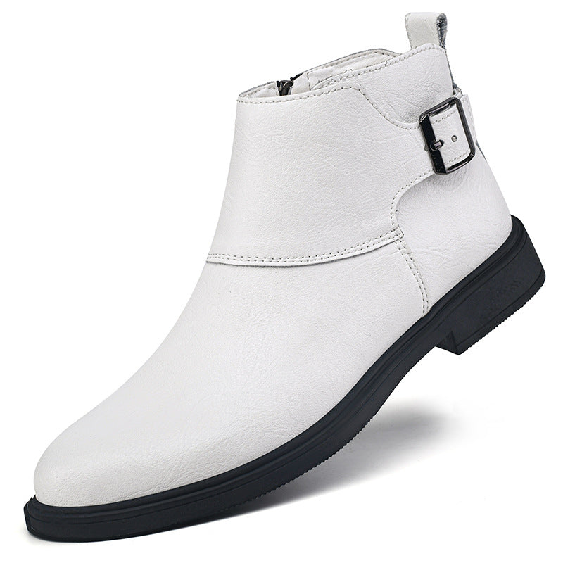 High-top British-style Leather Zip-up Ankle Boots