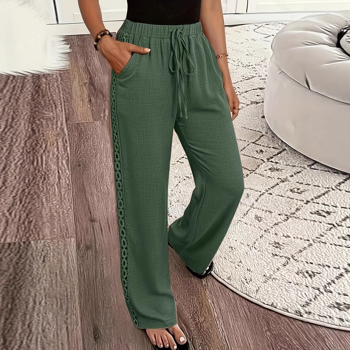 Slanted-pocket Casual Pants For Women In European And American Styles Long Pants