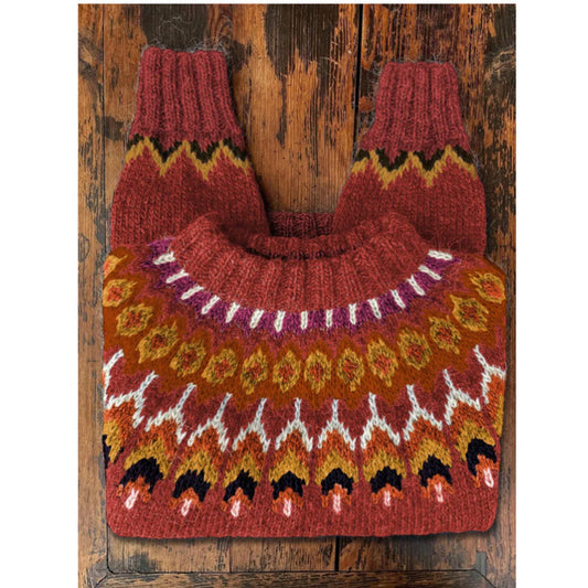 Women's Autumn Winter Casual Loose Slimming Print Sweater