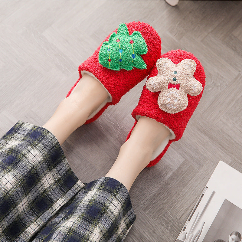 Autumn And Winter New Soft Christmas Warm Home Slippers