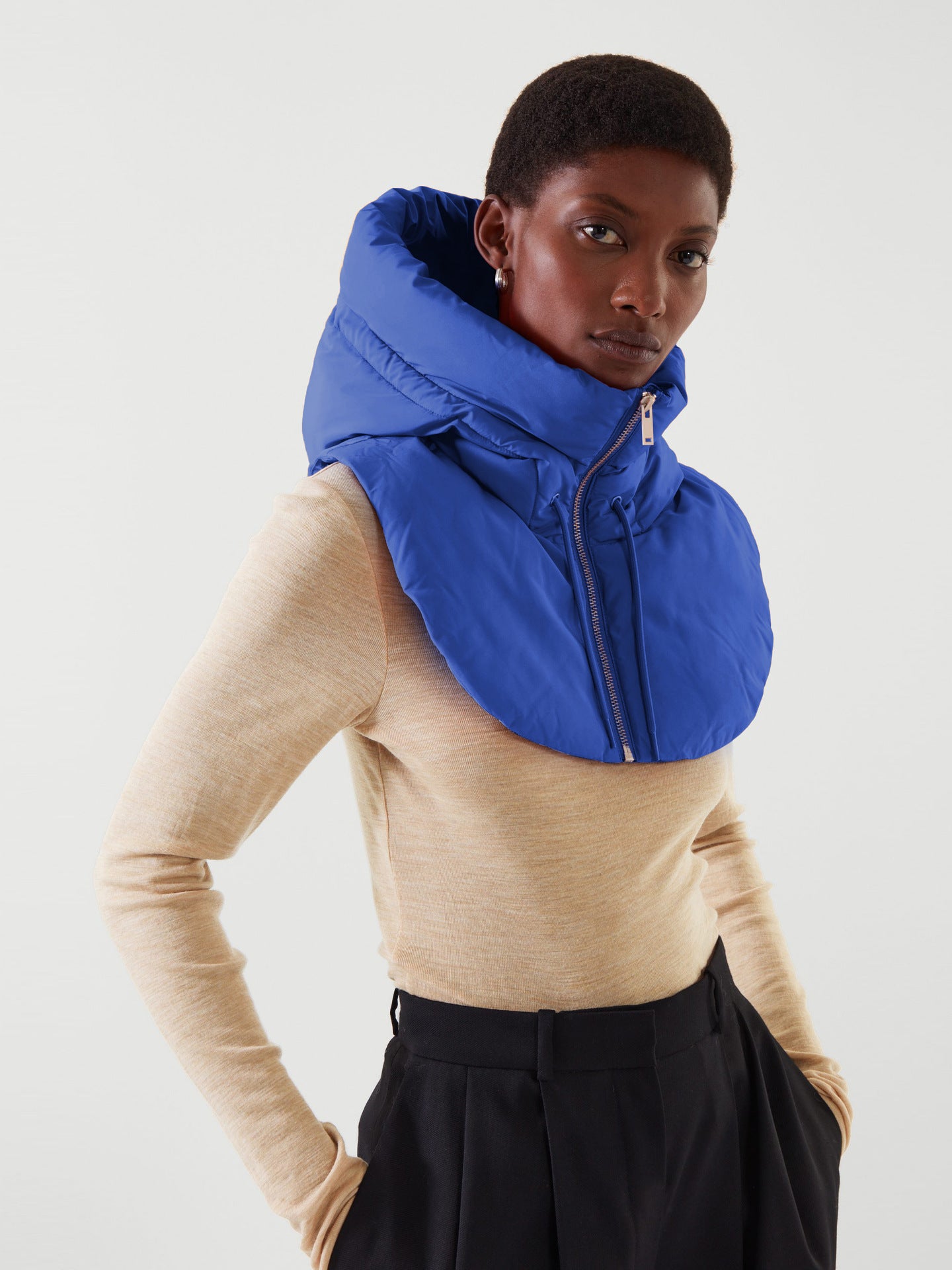 Women's Versatile Hooded False Collar Vest