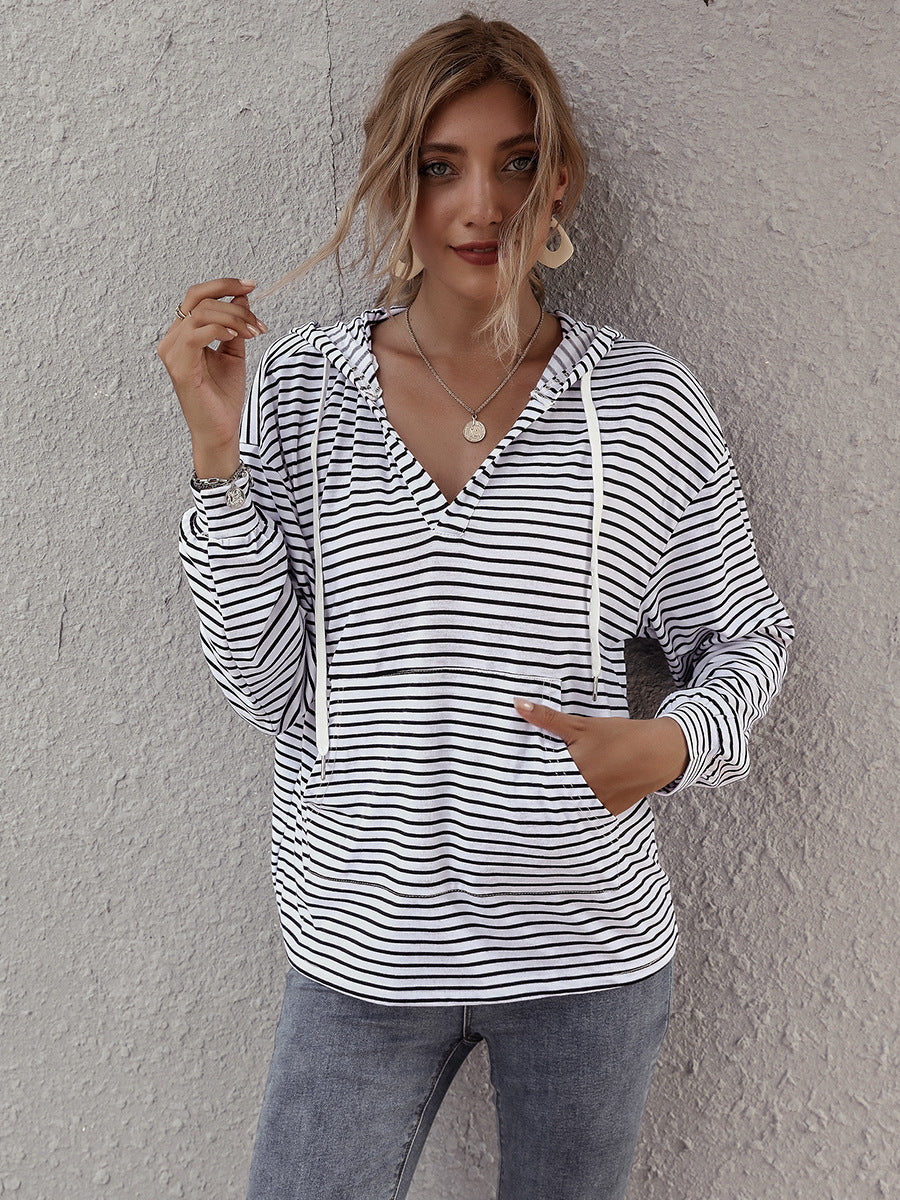 Stribet Top Dametøj Løs Sweater
