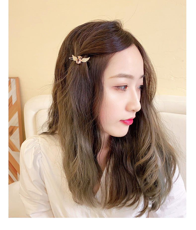 Alloy Angel Wings Crystal Hair Clip