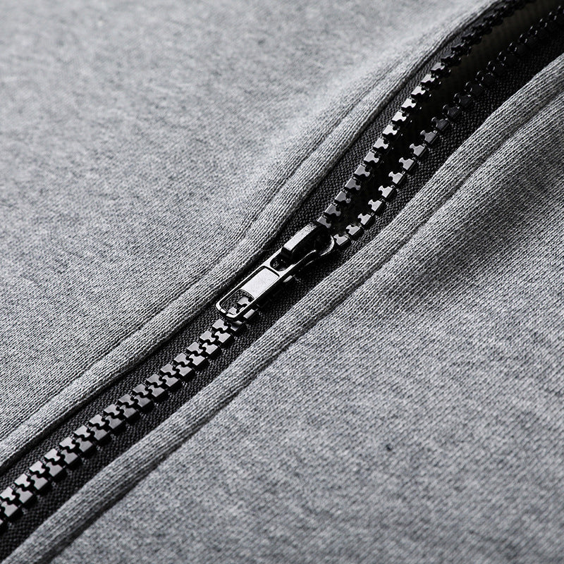 Men's Cotton Casual Embroidered Zip Jacket