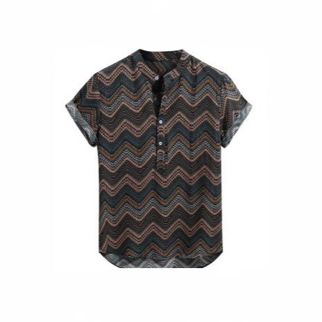 Men's Summer Loose V-neck Short-sleeved Shirt