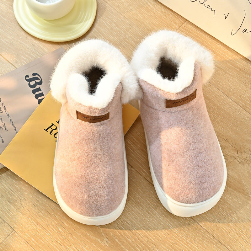 Men And Women Indoor Keep Warm Outerwear Bag Heel Plus Velvet Snow Boots