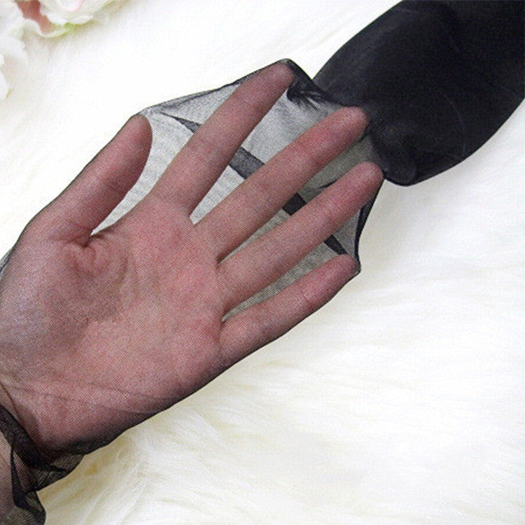 Oily Pearl Transparent Core-spun Silk Socks Ultra-thin