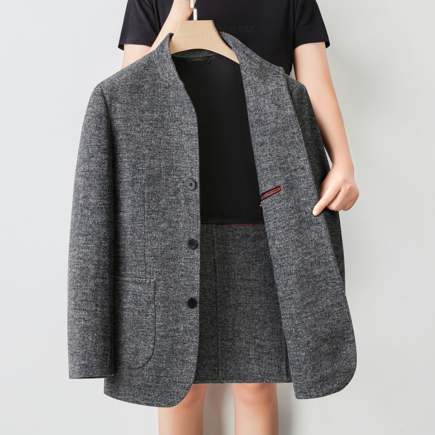 Men's Chinese-style Mandarin-collar Loose Wool Coat