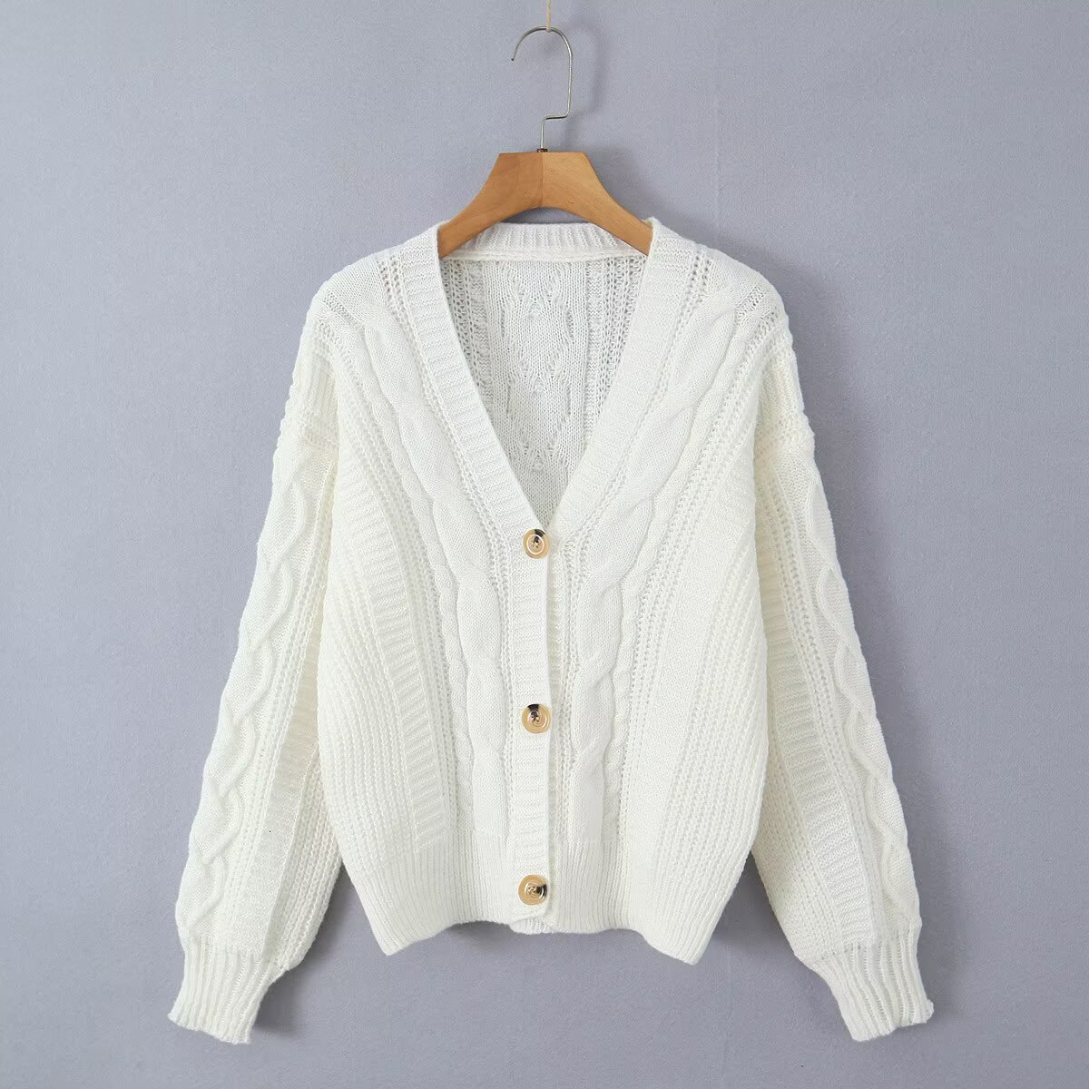 Autumn Fashion New Soft Glutinous Button Long-sleeve Cardigan Sweater