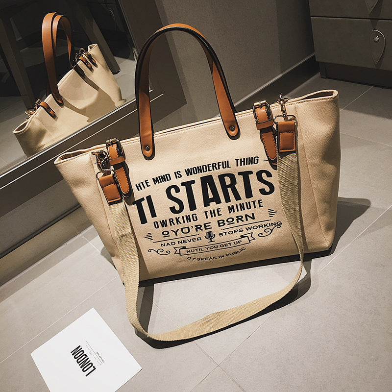 Canvas Messenger Bag Canvas Letter Hand Tote Bag