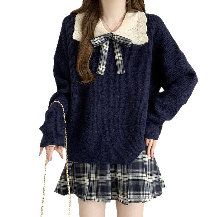 Women's Collegiate Color-block Knit Sweater