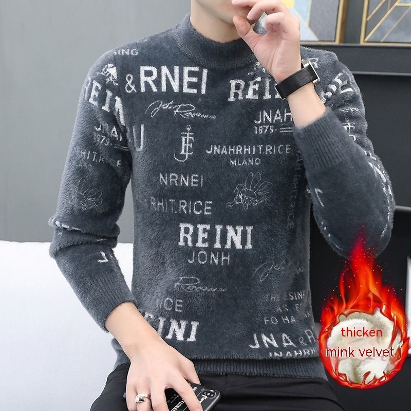 Mink Sweater Men's Warm Bottoming Shirt Trendy Sweater