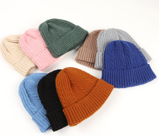 Autumn And Winter Fried Dough Twist Knitting Warm Wool Hat