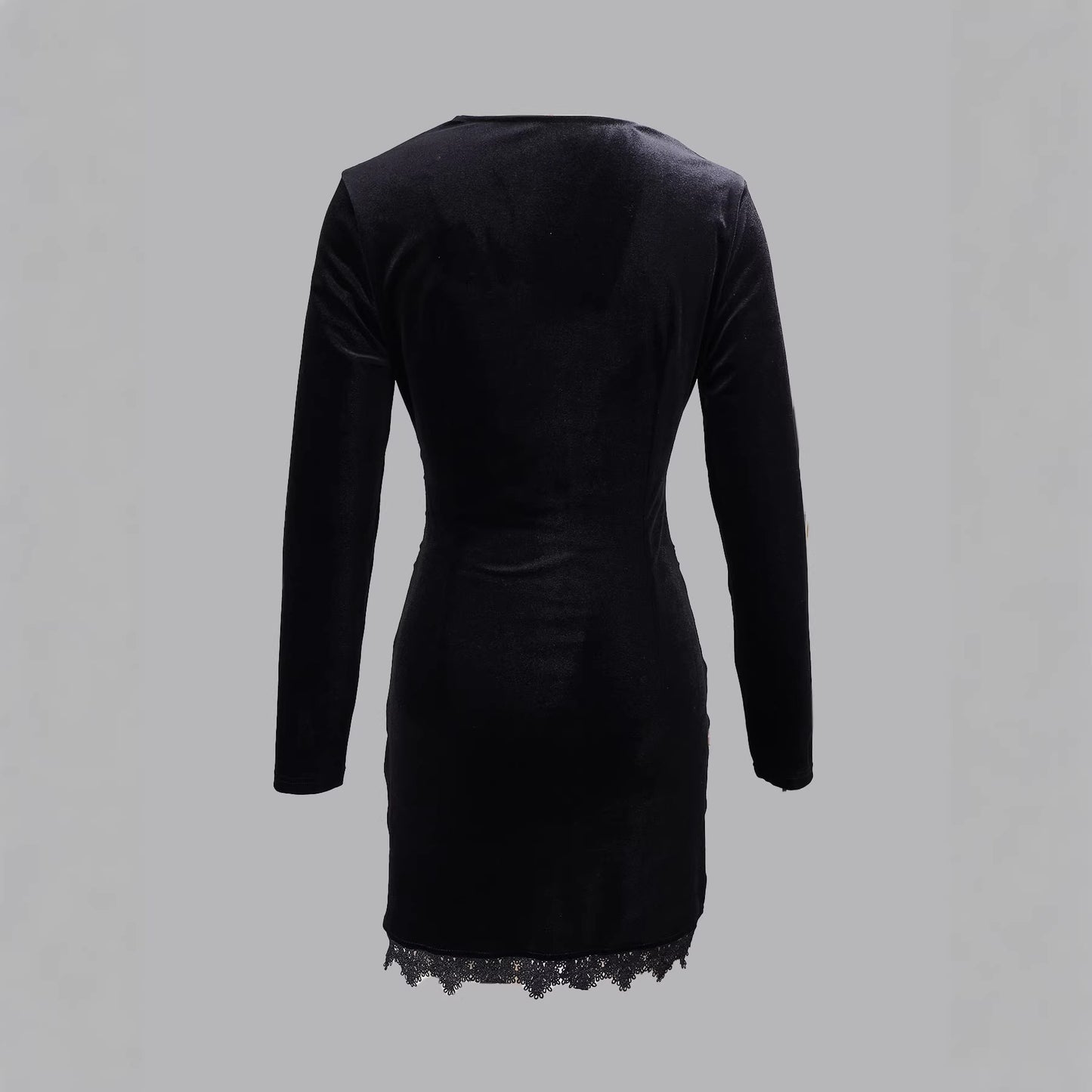 Elegant Womens French-Style Slim-Fit Sheath Dress With Lace Panels