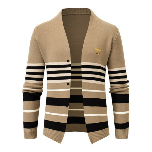 Herre Strikket Cardigan Modejakke Strik Overtøj Sweater Mænd