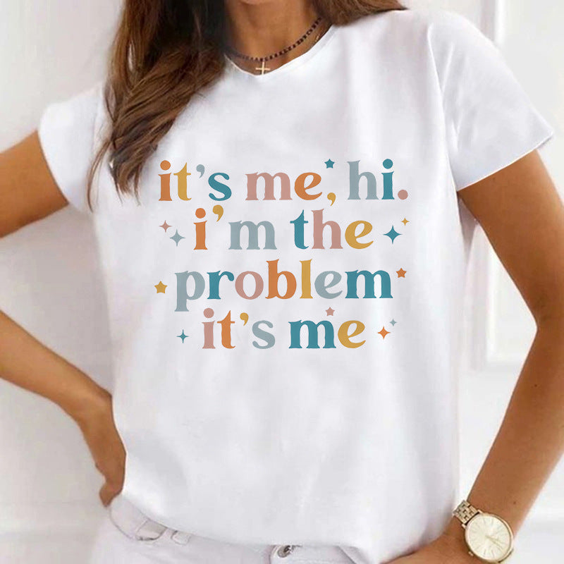 European And American Digital Printed Round Neck Sports T-shirt