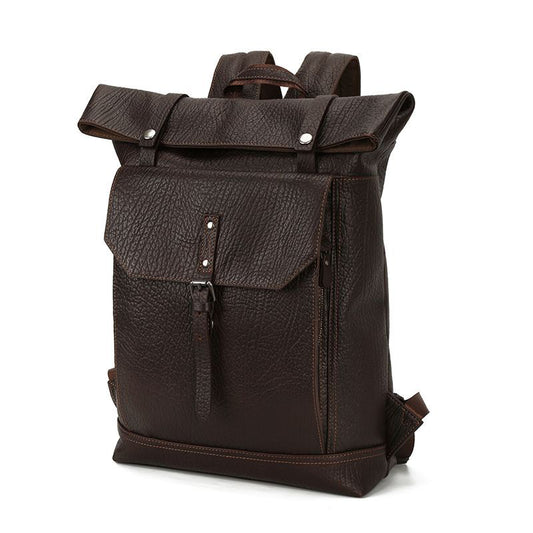 Men's Fashion Leather Large Capacity Shoulder Backpack