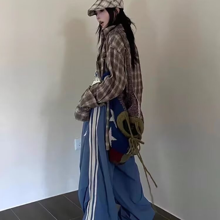 American High Street Striped Baggy Pants Women